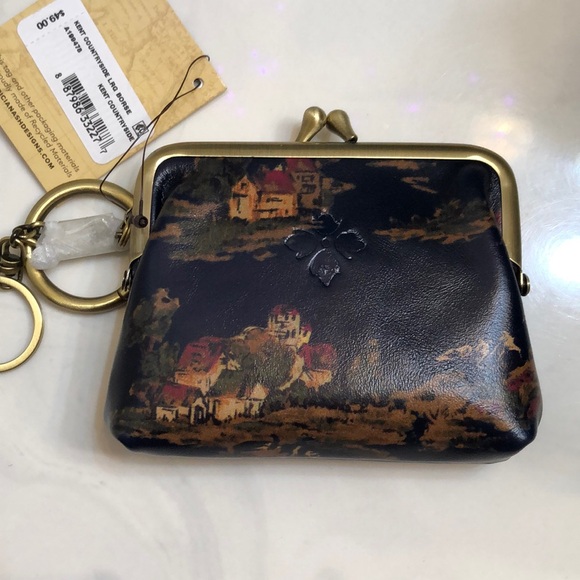 Patricia Nash Borse Leather Kiss Lock Coin Purse Kent Countryside NWT & Card - Picture 3 of 16